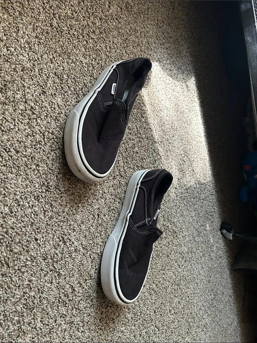 Vans Kids Black & White Slip-On Sneakers